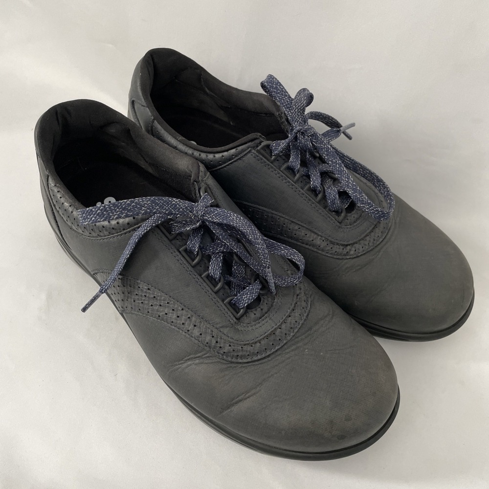 SAS Walk Easy Walking Shoe Women's Size 11.5 W Black Leather Lace Up Comfort